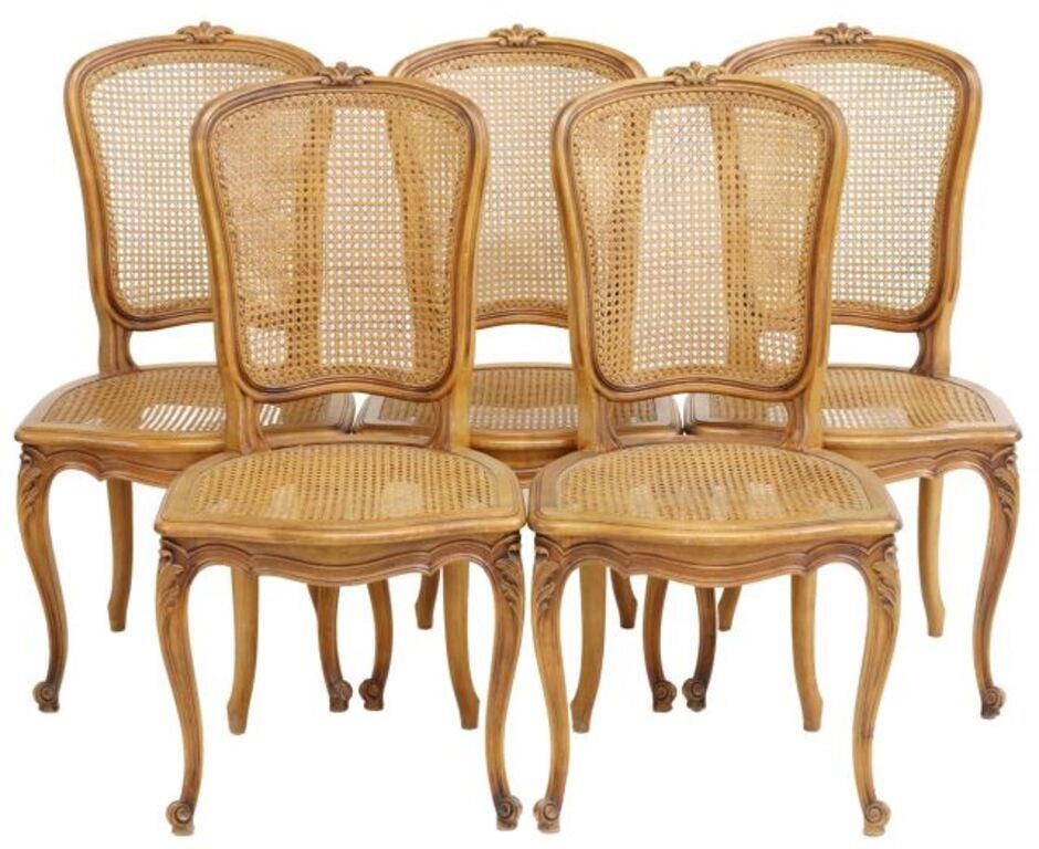 Appraisal: lot of French Louis XV style fruitwood dining chairs th