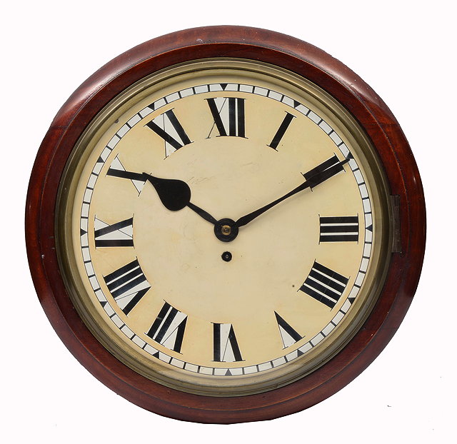 Appraisal: A MAHOGANY CASED AIR MINISTRY CIRCULAR DIAL CLOCK the painted