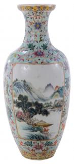 Appraisal: Chinese Famille Rose Vase base with iron red Qianlong mark