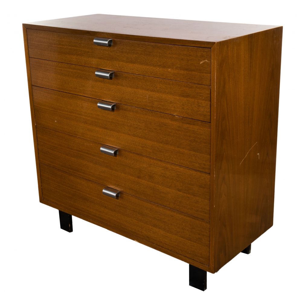 Appraisal: GEORGE NELSON FOR HERMAN MILLER DRESSERWalnut chest having -drawers with