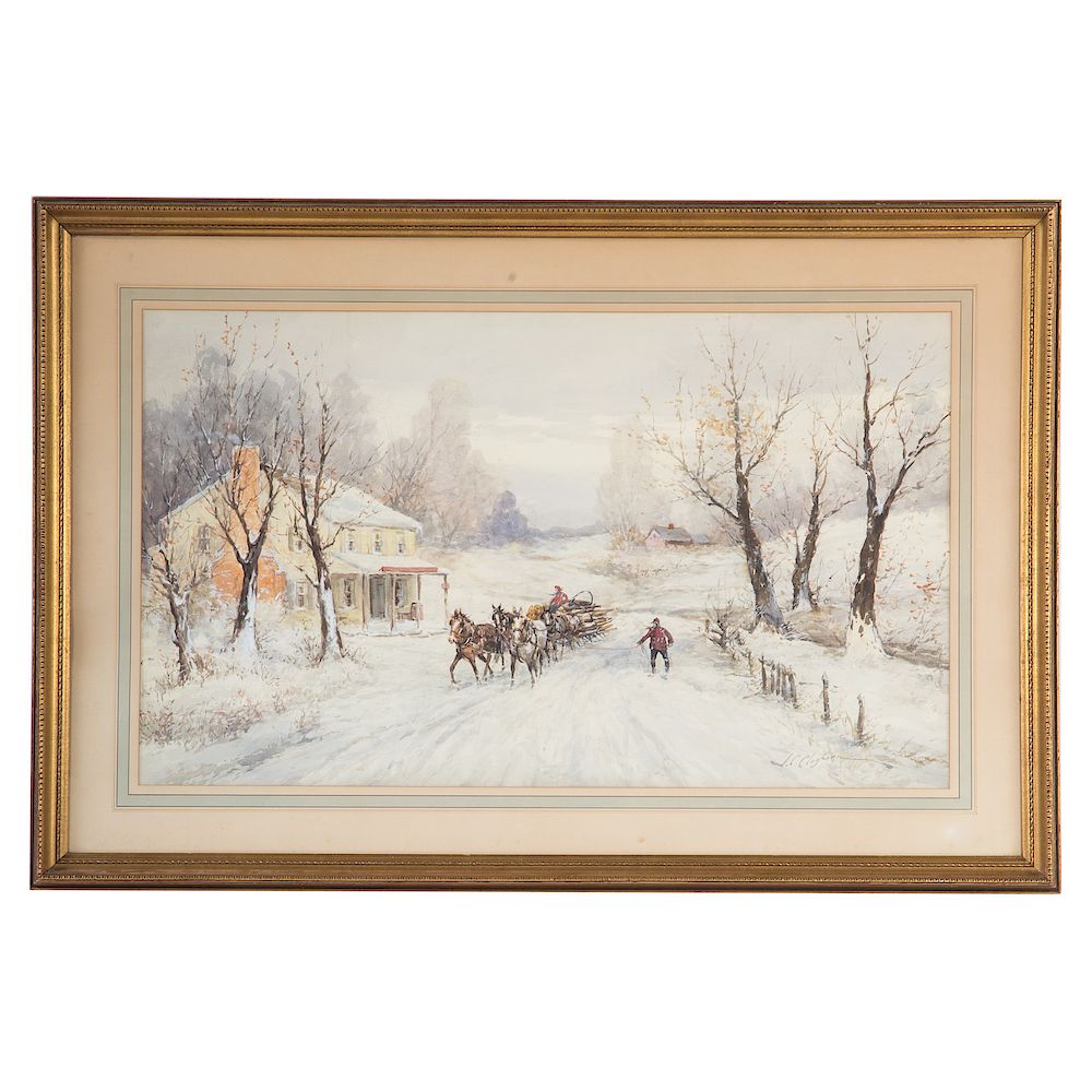 Appraisal: J C Claghorn Dashing Through the Snow w c Joseph