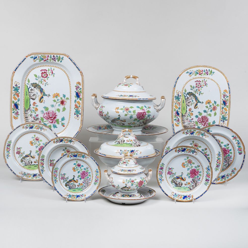 Appraisal: Spode Stone China Part Dinner Service in the 'Double Peacock'