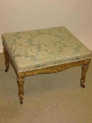 Appraisal: A VICTORIAN GILT WOOD AND GESSO DRESSING STOOL of oblong