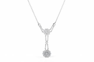 Appraisal: A Tiffany Co Platinum and Diamond Flower Necklace A Tiffany