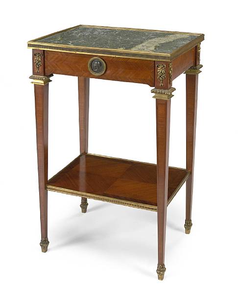 Appraisal: A Louis XVI style gilt and patinated bronze mounted kingwood