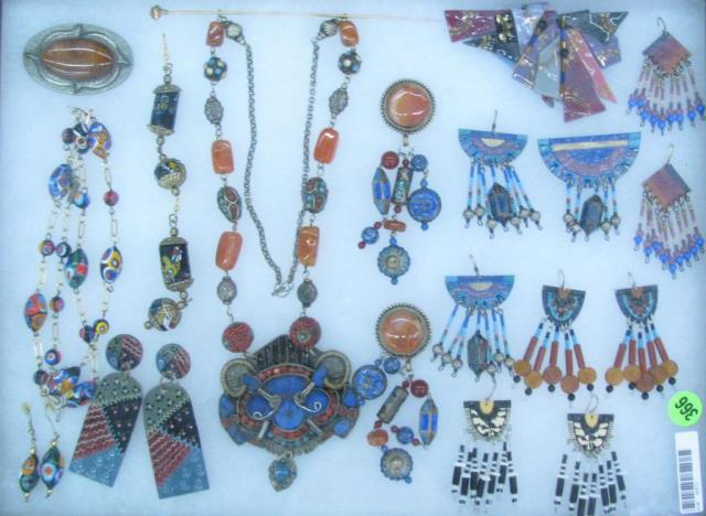 Appraisal: Group of South American style jewelry including earrings necklace bracelets