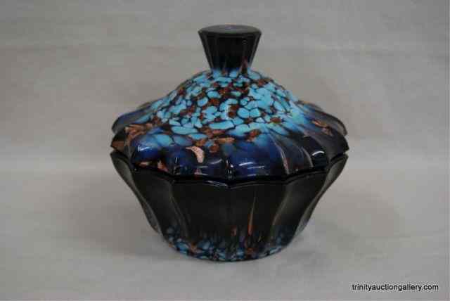 Appraisal: Vintage Murano Glass Candy Dish w CoverIn a dark and