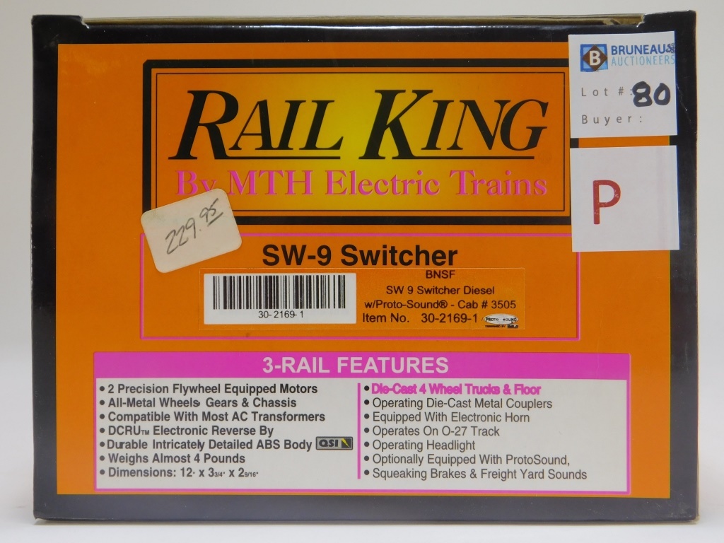 Appraisal: RAIL KING BNSF SW SWITCHER DIESEL ENGINE O TRAIN Item