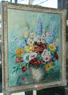 Appraisal: G MILLER STILL LIFE OIL ON CANVAS