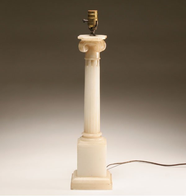 Appraisal: Antique marble lamp in the form of an Ionic column