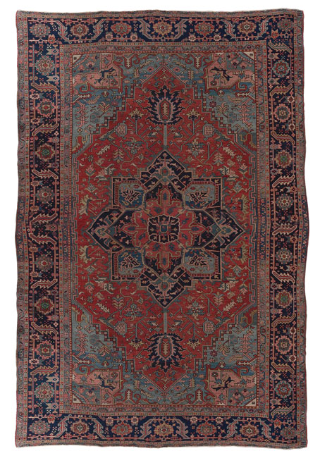 Appraisal: Heriz rug c stylized floral design with a central medallion