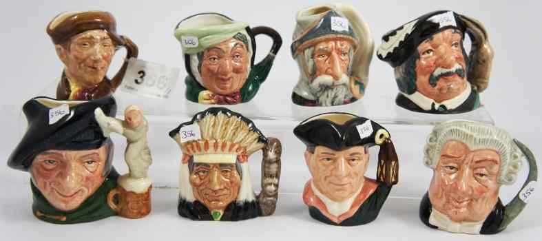 Appraisal: A collection of Royal Doulton Miniature Character Jugs comprising North