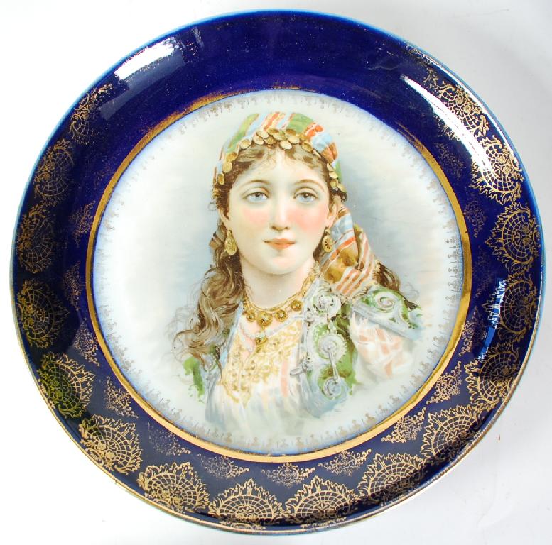 Appraisal: EARLY TWENTIETH CENTURY CONTINENTAL PORCELAIN WALL PLAQUE circular dished form