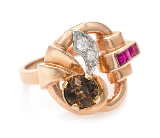 Appraisal: Sale Lot A Retro Karat Rose Gold Platinum Colored Diamond