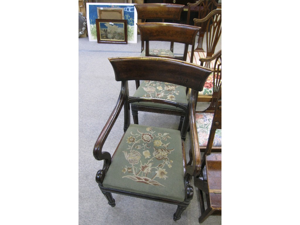 Appraisal: Set of three Regency mahogany dining chairs