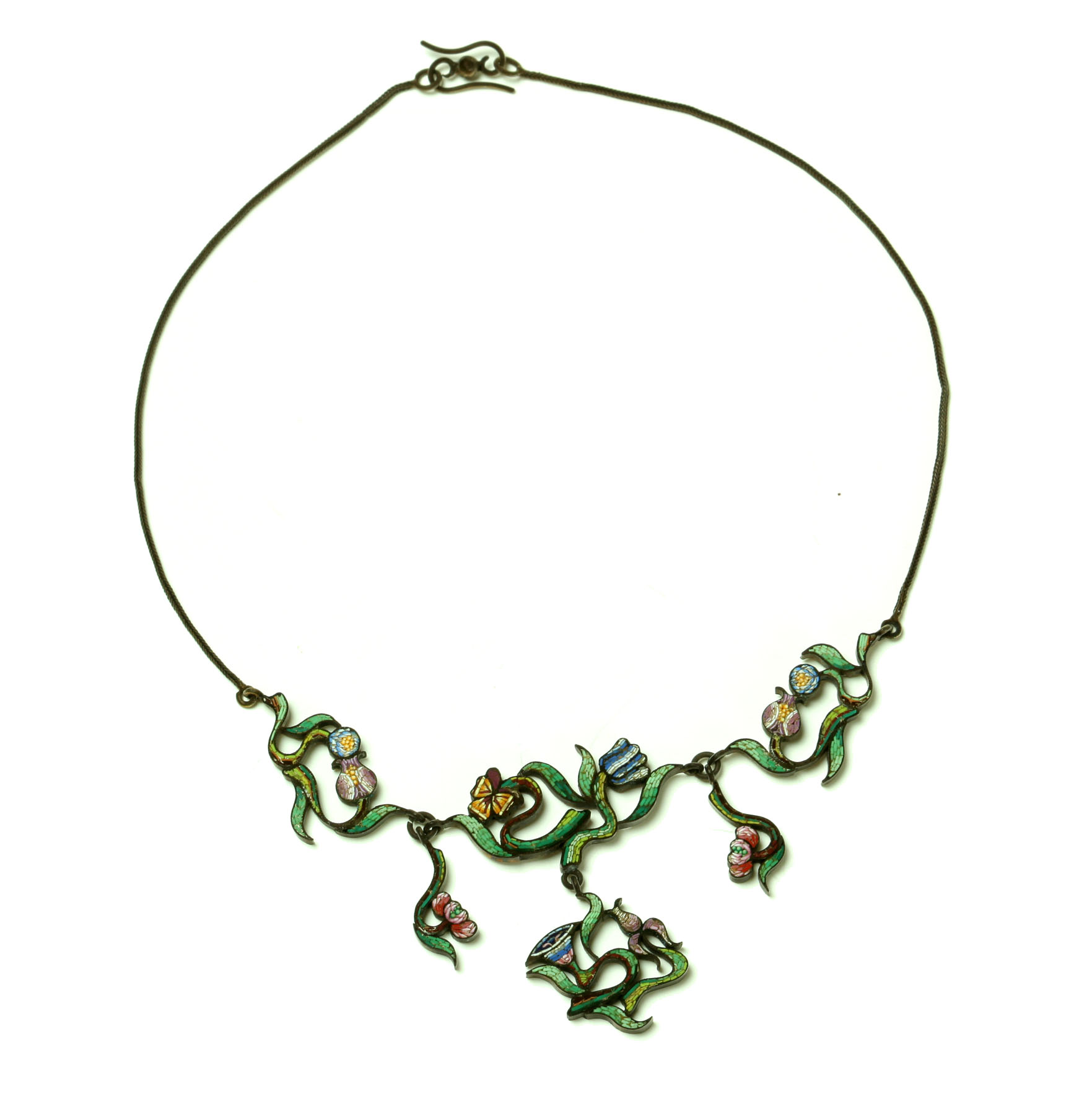 Appraisal: MICROMOSAIC NECKLACE Probably Italy early th century Delicate Art Nouveau