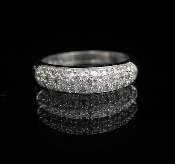 Appraisal: A Pave Diamond Band in White Gold k white gold