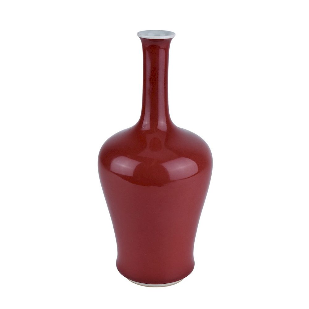 Appraisal: Chinese Oxblood Glaze Porcelain Vase Chinese Oxblood Glaze Porcelain Vase