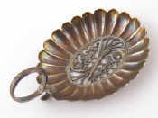 Appraisal: A Georgian silver oval ribbed caddy spoon with filigree centre