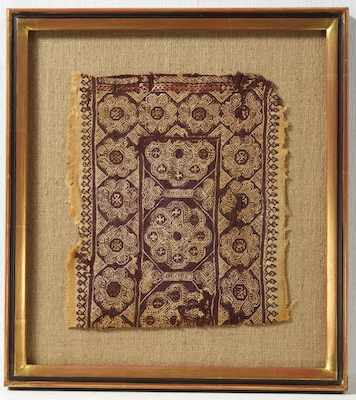 Appraisal: A Framed Coptic Textile Fragment Egypt The tightly woven field