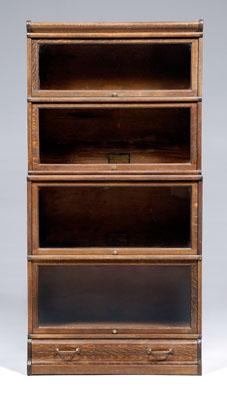 Appraisal: Oak stacked bookcase Globe-Wernicke four stacks two shallow and two