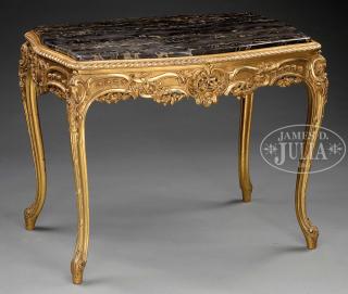 Appraisal: FRENCH ROCCOCO GILT WOOD CENTER TABLE IN THE LOUIS XV