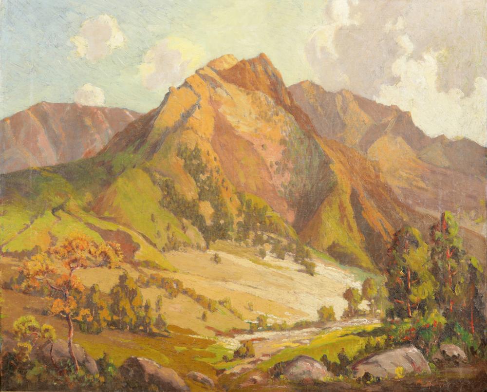 Appraisal: PETER LANZ HOHNSTEDT - MOUNTAIN LANDSCAPEoil on canvas signed lower