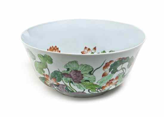 Appraisal: A Chinese Porcelain Center Bowl having polychrome lotus decoration throughout