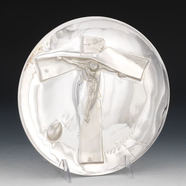 Appraisal: STERLING SILVER LINCOLN MINT SALVADOR DALI EASTER PLATE Easter Christ