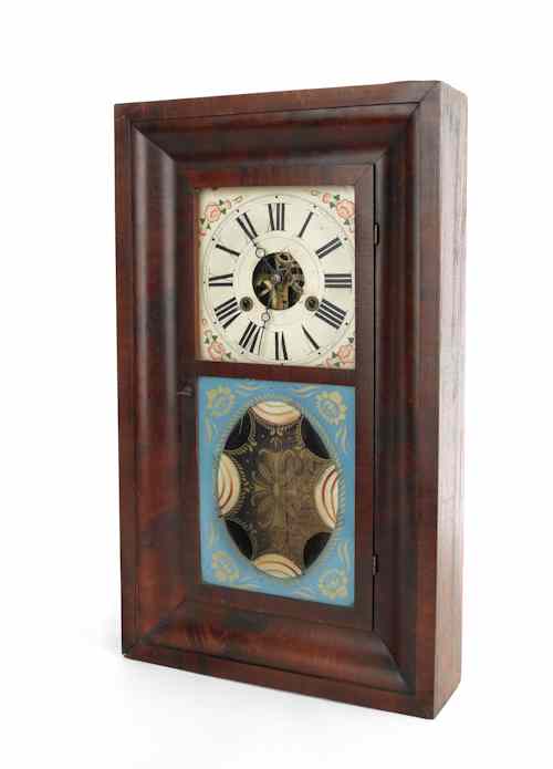 Appraisal: Terry Andrews mahogany ogee mantle clock th c h