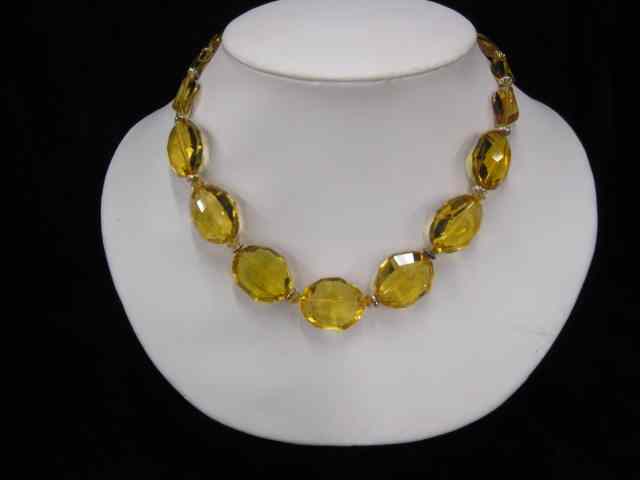 Appraisal: Golden Citrine Necklace facted gems totaling carats sterling spacers clasp