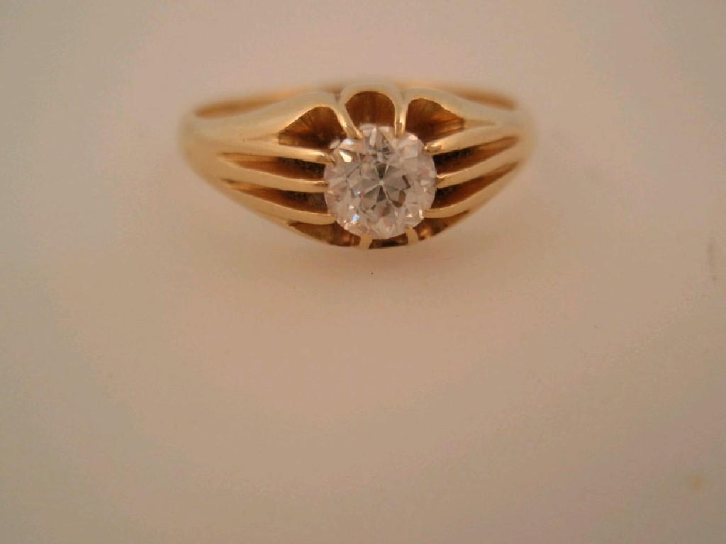 Appraisal: A gentleman's diamond set signet ring ct gold set with