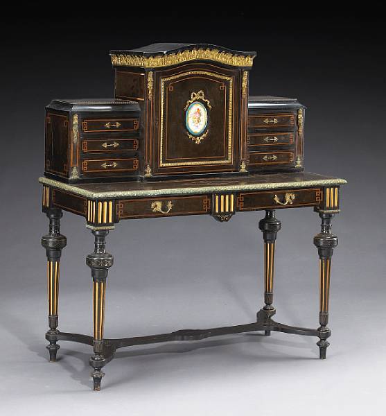 Appraisal: A Louis XVI style gilt bronze and porcelain mounted bonheur