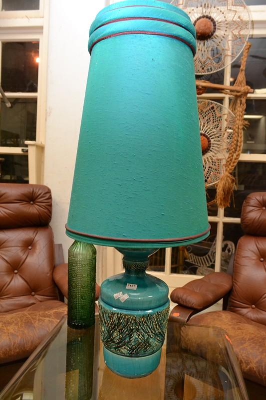 Appraisal: A 'S BLUE GLASSED LAMP GENIE BOTTLE A 'S BLUE