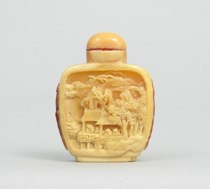 Appraisal: Hornbill Ivory Snuff Bottle circa th Century Hornbill ivory front