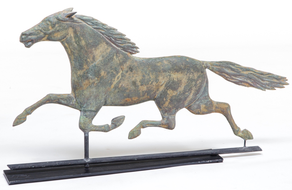 Appraisal: DEXTER HORSE WEATHERVANE Late th century zinc and copper Full