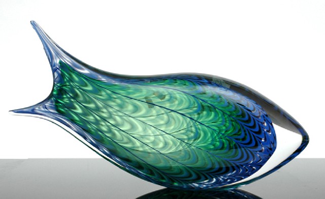 Appraisal: A SWEDISH SOMMERSO ART GLASS FISH Of stylised fish form