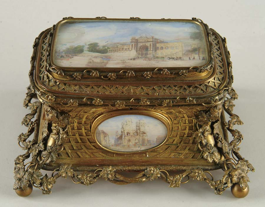 Appraisal: FABULOUS ORNAMENTAL GILT BRASS VICTORIAN CASKET This Grand Tour casket