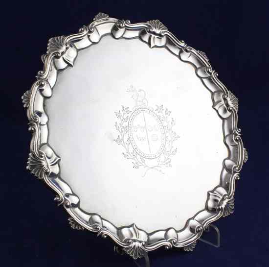 Appraisal: A George III silver salver of shaped circular form with