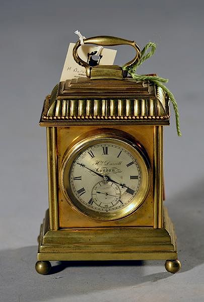 Appraisal: H Darvell Carriage Clock H Darvell London brass bracket carriage