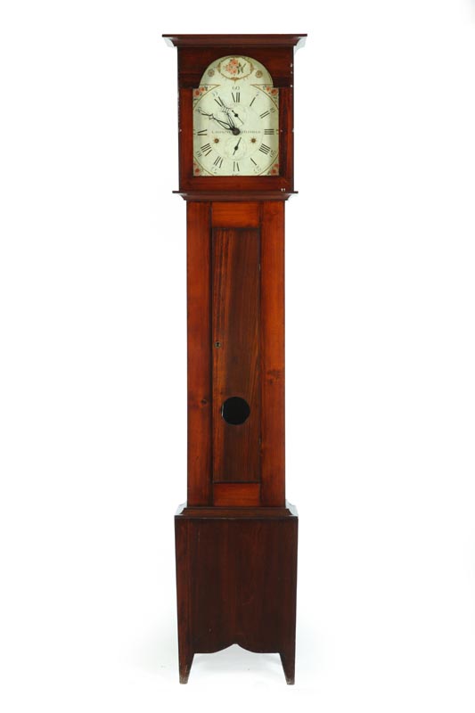 Appraisal: HEPPLEWHITE TALL CASE CLOCK American st half- th century mahogany