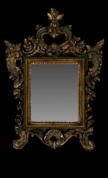 Appraisal: An Italian Rococo parcel gilt mirror The rectangular mirror plate