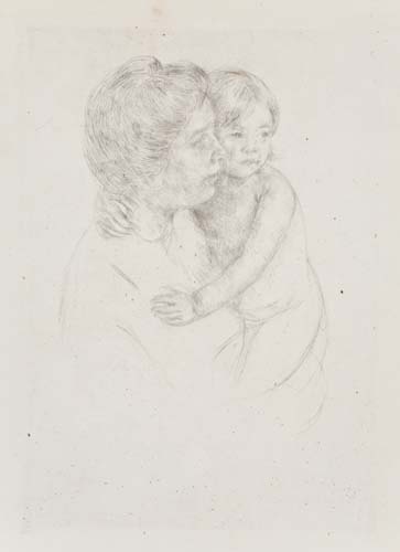 Appraisal: MARY CASSATT Denise Holding her Child Drypoint circa x mm