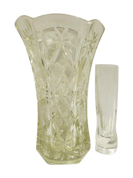 Appraisal: Sale Lot Two Glass Vases comprising a cut glass example