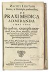 Appraisal: ZACUTUS ABRAHAM De praxi medica admiranda libri tres pages including