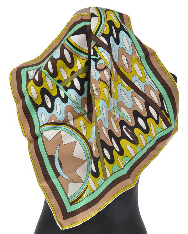 Appraisal: A 'S PUCCI SCARF Small silk Vivara print in brown