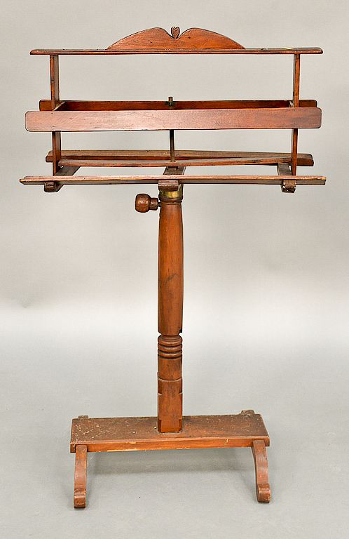 Appraisal: Mahogany double book stand on adjustable base set on four