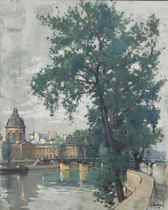 Appraisal: Constantine Kluge French - Le Quai de Louvre Oil on