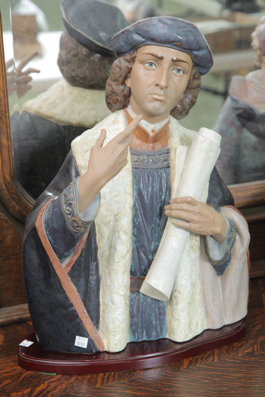 Appraisal: LARGE LLADRO FIGURE Of Christopher Columbus with sculptor and decorator