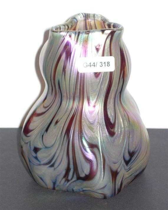 Appraisal: PALLME-KOENIG attributed to VASE circa White glass with iridescent blue